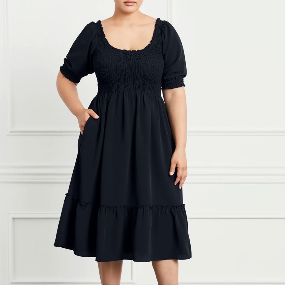 Hill House Louisa Nap Dress in Black | Crepe Fabric *pockets